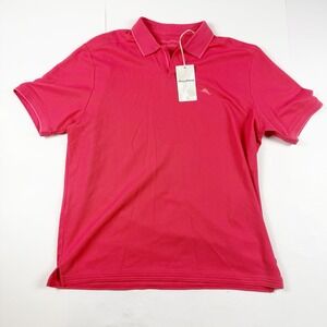 Tommy Bahama Polo Shirt Mens Emfielder Johnny Collar  L Tech Supima Golf Clarete